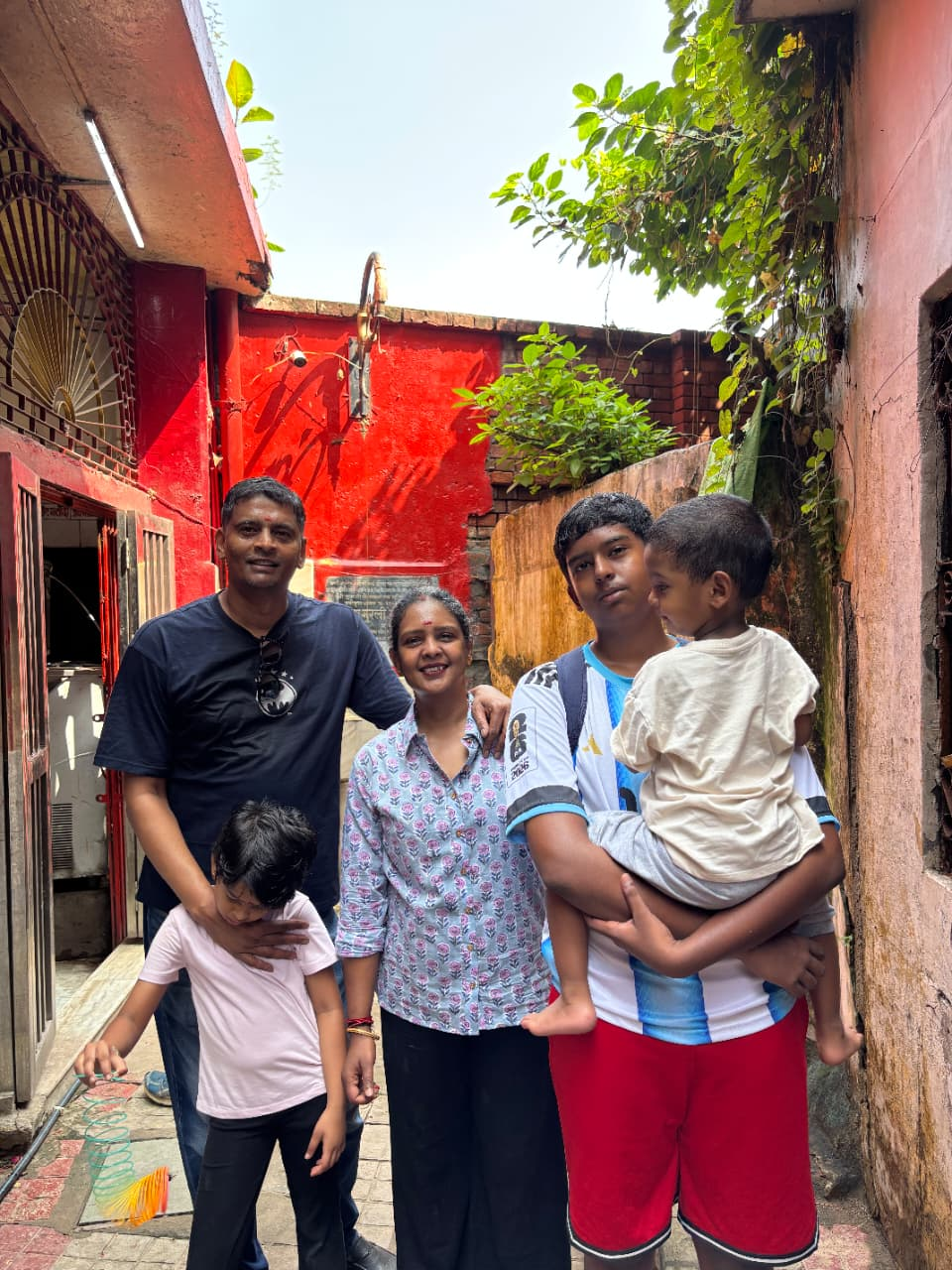 A family exploring the heritage lanes of Varanasi